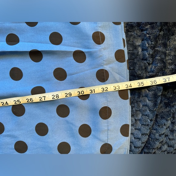 Blue black polka dot midi skirt - size 16 - Picture 4 of 5